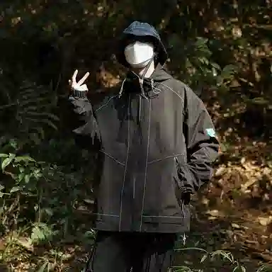 洋气先生 洋气美式复古系列潮牌连帽纯色设计痞帅高级感加绒长袖上衣休闲舒适防风日常通勤徒步无性别主义简约百搭工装外套夹克 男女同款