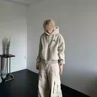 洋气先生 美式复古高街潮牌时尚潮流简约无性别主义日常通勤户外舒适保暖开衫休闲百搭上衣棉服 男女同款