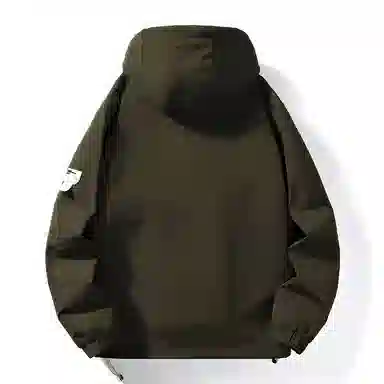 洋气先生 洋气美式复古系列潮牌连帽纯色设计痞帅高级感加绒长袖上衣休闲舒适防风日常通勤徒步无性别主义简约百搭工装外套夹克 男女同款
