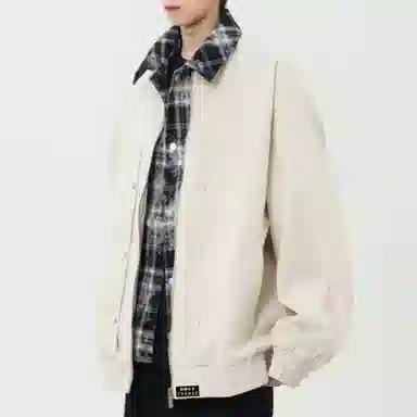 【290斤大码可穿】赫赫良衣 美式复古痞帅高街风翻领假两件上衣防风保暖耐磨休闲舒适宽松百搭小众高级感学院风韩系潮牌夹克外套 男女同款