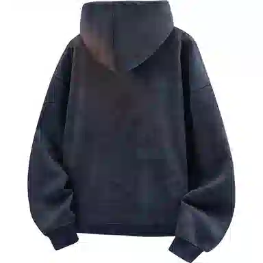 阿凡迪 美式复古街头简约基础扎染设计西部牛仔字母潮牌袖子印花宽松舒适休闲百搭时尚潮流通勤无性别主义抽绳长袖连帽卫衣 男女同款