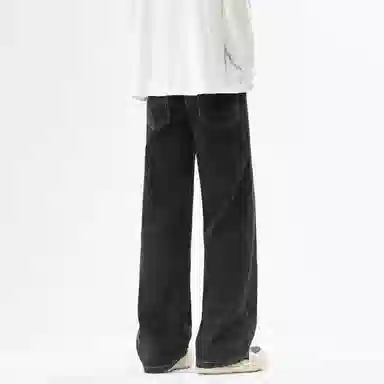 邦固依品 美式高街水洗做旧挺阔有型复古长裤休闲宽松百搭日常通勤旅游舒适透气经典阔腿显高垂感直筒牛仔裤 男女同款