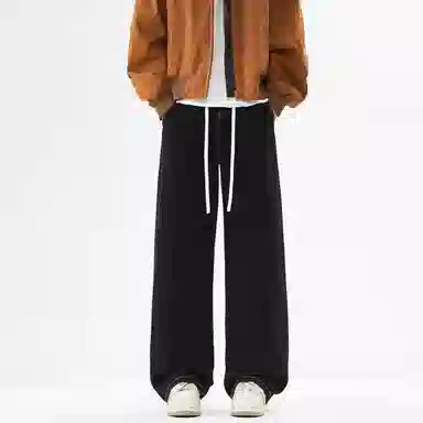 邦固依品 美式高街水洗做旧挺阔有型复古长裤休闲宽松百搭日常通勤旅游舒适透气经典阔腿显高垂感直筒牛仔裤 男女同款