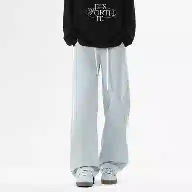 邦固依品 美式高街水洗做旧挺阔有型复古长裤休闲宽松百搭日常通勤旅游舒适透气经典阔腿显高垂感直筒牛仔裤 男女同款