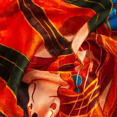 一米画纱 国风古典花卉真丝高级感提花浪漫色彩长巾外出轻盈飘逸披肩 桑蚕丝 丝巾 女款