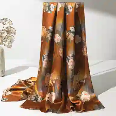 一米画纱 古典国风精致优雅迷梦迷情双层真丝高档气质长款披肩 桑蚕丝 丝巾 女款