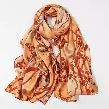 一米画纱 轻奢古典清新国风优雅印花奢靡系列气质旗袍 桑蚕丝 丝巾 女款