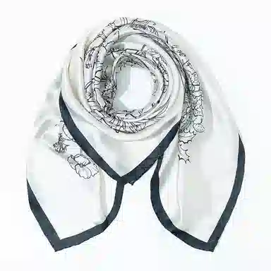 一米画纱 婉约江南中式真丝大方巾时尚印花舒适独特图案优雅百搭 桑蚕丝 丝巾 女款