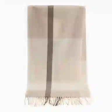 一米画纱 柔软触感经典格纹加厚保暖舒适格子条纹撞色流苏 山羊绒 绒线围巾 男女同款情侣款