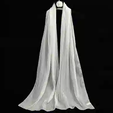 一米画纱 轻薄透气真丝雪纺窄长条长巾清新纯色简约百搭防晒拍照纱巾 桑蚕丝 丝巾 女款