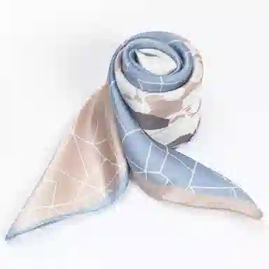 一米画纱 丝绸质感花卉图案国风印花真丝方巾踏青郊游装饰领巾拍照搭配 桑蚕丝 丝巾 女款