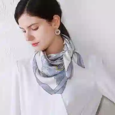 一米画纱 婉约江南中式真丝大方巾时尚印花舒适独特图案优雅百搭 桑蚕丝 丝巾 女款