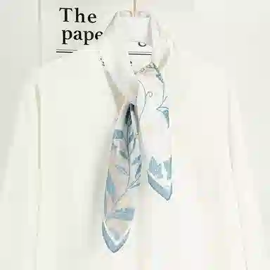 一米画纱 丝绸质感花卉图案国风印花真丝方巾踏青郊游装饰领巾拍照搭配 桑蚕丝 丝巾 女款