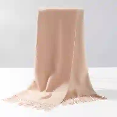 一米画纱 双面双色美拉德风高品质个性流苏外搭时尚加厚保暖轻奢舒适 山羊绒 绒线围巾 女款