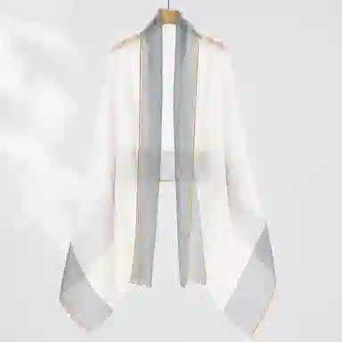 一米画纱 轻盈柔软舒适优雅时尚水溶色织格空调披肩户外保暖 绵羊毛 绒线围巾 女款