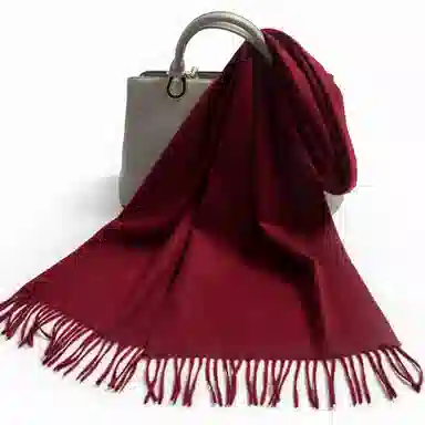 一米画纱 大气流苏加厚温暖时尚简约纯色暖糯亲肤围脖外搭保暖 山羊绒 绒线围巾 男女同款情侣款