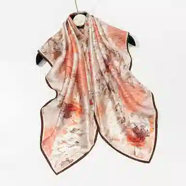 一米画纱 婉约江南中式真丝大方巾时尚印花舒适独特图案优雅百搭 桑蚕丝 丝巾 女款