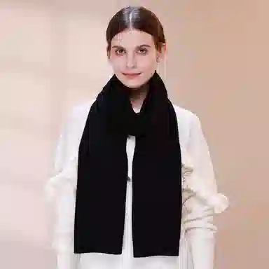 一米画纱 简约可爱舒适时尚加厚针织保暖纯色小巧防风防寒脖套外搭大衣 绵羊毛 绒线围巾 男女同款情侣款