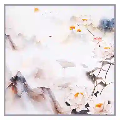 一米画纱 古典花卉雅韵国风真丝方巾旅游装饰素绸缎领巾搭配西装时尚出游 桑蚕丝 丝巾 女款