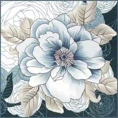 一米画纱 中式国风高雅山茶花系列斜纹中方巾双面西装领巾优雅 桑蚕丝 丝巾 女款