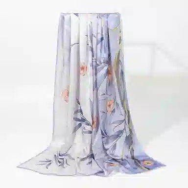 一米画纱 轻奢古典清新国风优雅印花奢靡系列气质旗袍 桑蚕丝 丝巾 女款