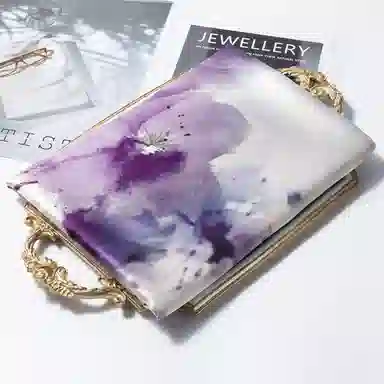 一米画纱 古典国风精致优雅迷梦迷情双层真丝高档气质长款披肩 桑蚕丝 丝巾 女款