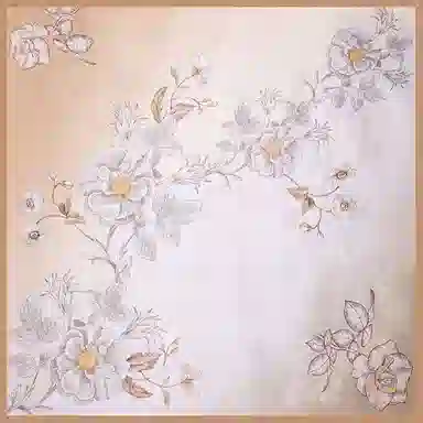 一米画纱 婉约江南中式真丝大方巾时尚印花舒适独特图案优雅百搭 桑蚕丝 丝巾 女款