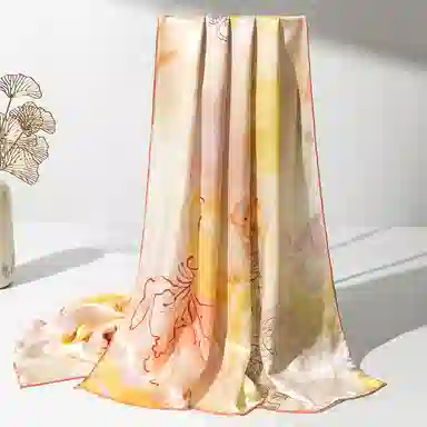 一米画纱 轻奢古典清新国风优雅印花奢靡系列气质旗袍 桑蚕丝 丝巾 女款