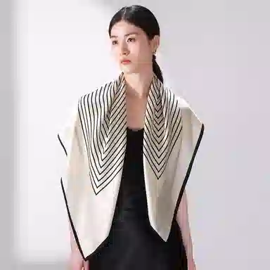 一米画纱 婉约江南中式真丝大方巾时尚印花舒适独特图案优雅百搭 桑蚕丝 丝巾 女款