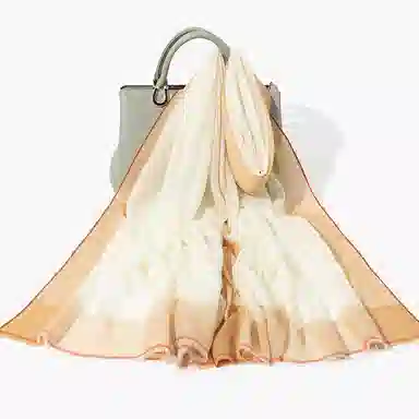 一米画纱 轻奢色织轻盈柔软亲肤细腻保暖外搭气质披肩高级感 山羊绒 绒线围巾 女款