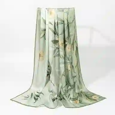 一米画纱 轻奢古典清新国风优雅印花奢靡系列气质旗袍 桑蚕丝 丝巾 女款