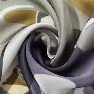 一米画纱 古典花卉雅韵国风真丝方巾旅游装饰素绸缎领巾搭配西装时尚出游 桑蚕丝 丝巾 女款