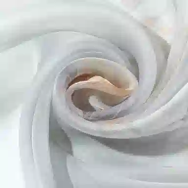 一米画纱 国风花卉轻盈透气旅游拍照外搭真丝雪纺喷绘长巾出行遮阳纱巾 丝巾 桑蚕丝 女款