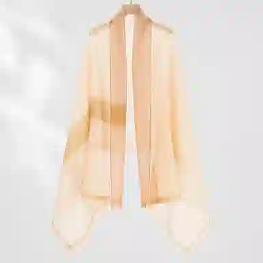 一米画纱 轻盈柔软舒适优雅时尚水溶色织格空调披肩户外保暖 绵羊毛 绒线围巾 女款