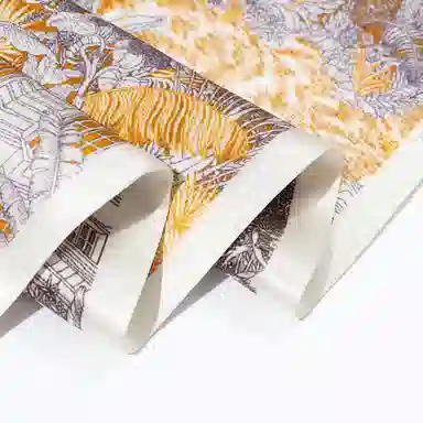 一米画纱 时尚百搭真丝双层喷绘飘带优雅气质长条领巾轻盈装饰 桑蚕丝 丝巾 女款