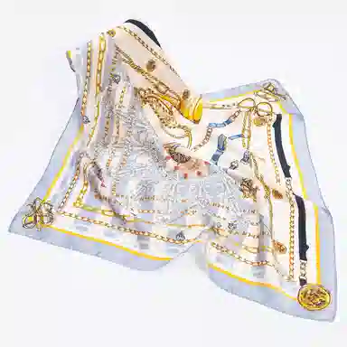 一米画纱 古典花卉雅韵国风真丝方巾旅游装饰素绸缎领巾搭配西装时尚出游 桑蚕丝 丝巾 女款