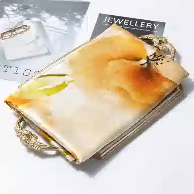 一米画纱 古典国风精致优雅迷梦迷情双层真丝高档气质长款披肩 桑蚕丝 丝巾 女款