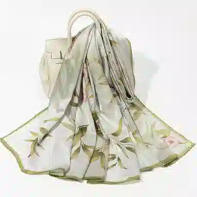 一米画纱 轻奢古典清新国风优雅印花奢靡系列气质旗袍 桑蚕丝 丝巾 女款