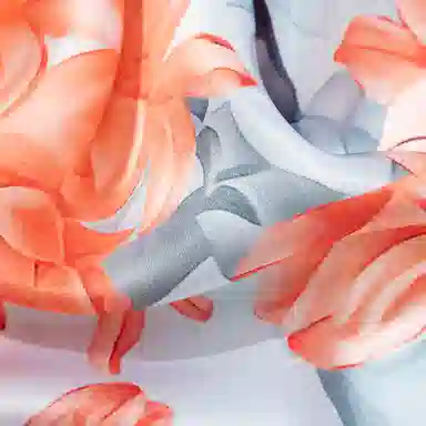 一米画纱 古典国风精致优雅迷梦迷情双层真丝高档气质长款披肩 桑蚕丝 丝巾 女款