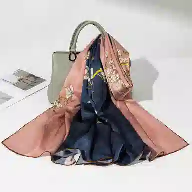 一米画纱 轻奢古典清新国风优雅印花奢靡系列气质旗袍 桑蚕丝 丝巾 女款