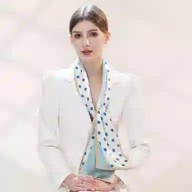 一米画纱 时尚百搭真丝双层喷绘飘带优雅气质长条领巾轻盈装饰 桑蚕丝 丝巾 女款