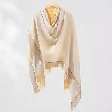 一米画纱 轻奢色织轻盈柔软亲肤细腻保暖外搭气质披肩高级感 山羊绒 绒线围巾 女款