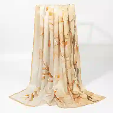 一米画纱 轻奢古典清新国风优雅印花奢靡系列气质旗袍 桑蚕丝 丝巾 女款