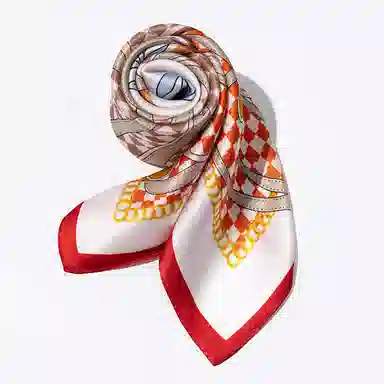 一米画纱 古典花卉雅韵国风真丝方巾旅游装饰素绸缎领巾搭配西装时尚出游 桑蚕丝 丝巾 女款