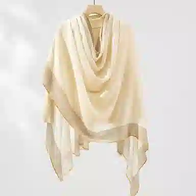 一米画纱 轻奢色织轻盈柔软亲肤细腻保暖外搭气质披肩高级感 山羊绒 绒线围巾 女款