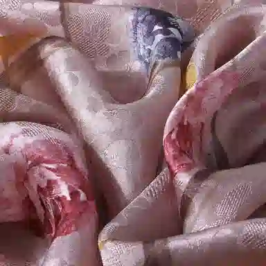 一米画纱 国风古典花卉真丝高级感提花浪漫色彩长巾外出轻盈飘逸披肩 桑蚕丝 丝巾 女款