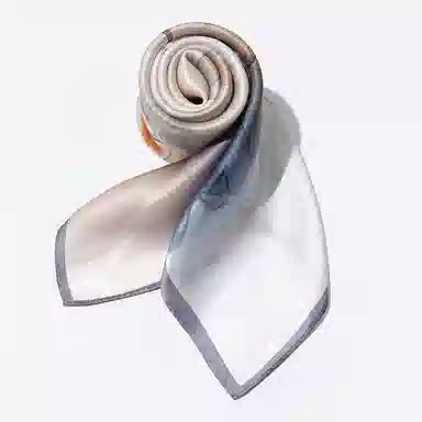 一米画纱 古典花卉雅韵国风真丝方巾旅游装饰素绸缎领巾搭配西装时尚出游 桑蚕丝 丝巾 女款