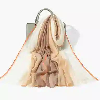 一米画纱 轻奢色织轻盈柔软亲肤细腻保暖外搭气质披肩高级感 山羊绒 绒线围巾 女款