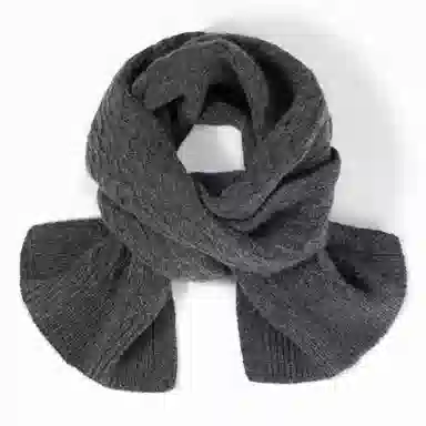 一米画纱 高品质水纹绞花柔软保暖外出小巧针织 时尚轻奢高级感 山羊绒 绒线围巾 男女同款情侣款