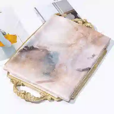 一米画纱 清新飘逸气质外搭披肩大方巾优雅亲肤外出真丝雪纺喷绘防晒 桑蚕丝 丝巾 女款